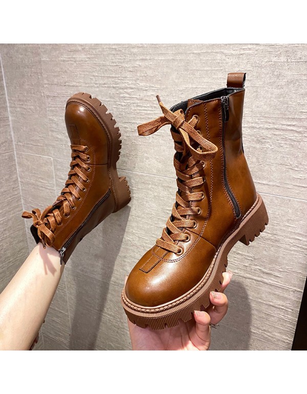 Net red Martin boots women's British style 2021 new generation thick soled short boots autumn and winter single boots ins fashion boots 