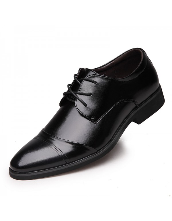 A business casual men's leather shoes, pointed lac...